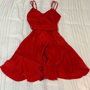 Here Comes the Sun Red Sleeveless Dress